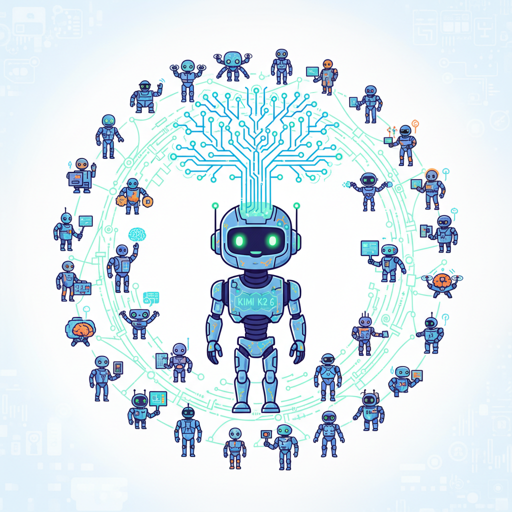 Kimi K2.6 steuert 300 Agenten gleichzeitig