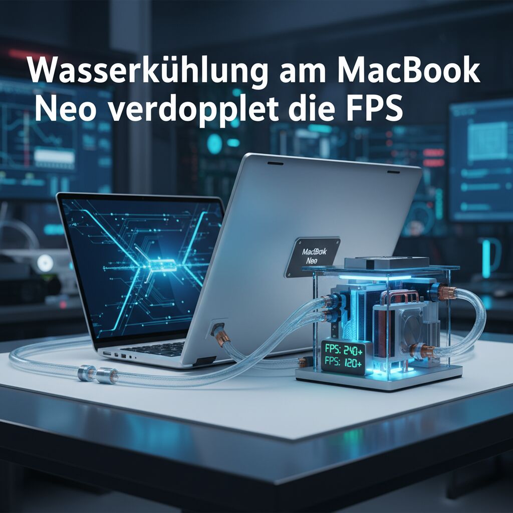 Wasserkühlung am MacBook Neo verdoppelt die FPS